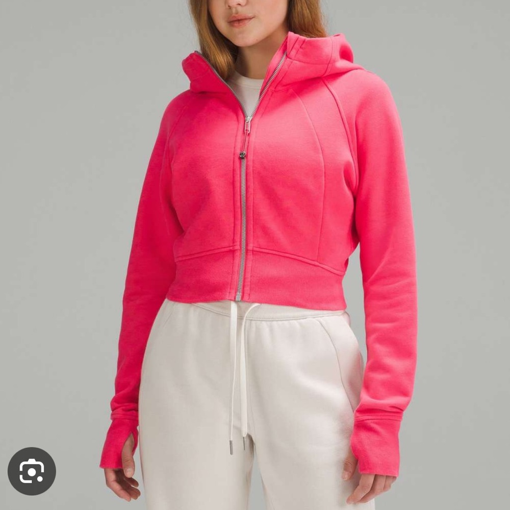Lululemon Scuba full zip cropped hoodie in “lip gloss” size 4. - Picture 2 of 8